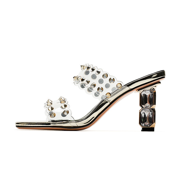 Women's Fashion High For Summer Transparent Chunky Heels