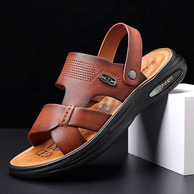 Men's Summer Fashion Trendy Top Layer Cowhide Sandals