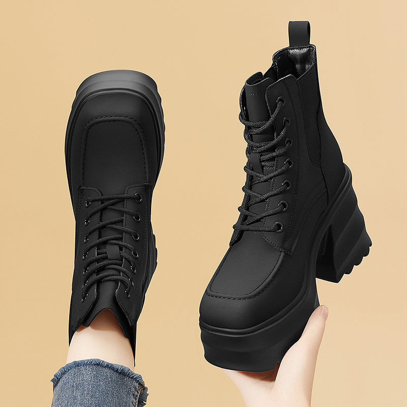 Women's Thick-soled British Style Hidden Martin Autumn Boots