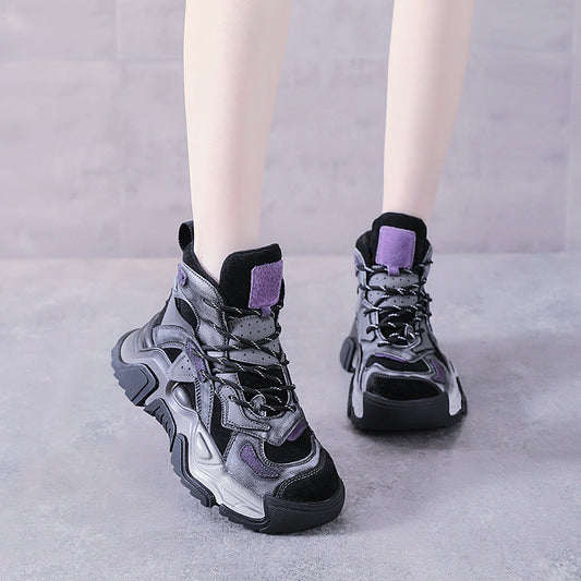 Women's Cotton Winter Vintage Genuine Booties Muffin Bottom Boots