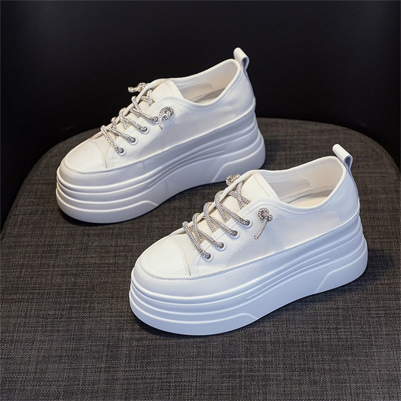 Women's Small Hidden White Platform Mesh Surface Breathable Summer Women's Casual Shoes