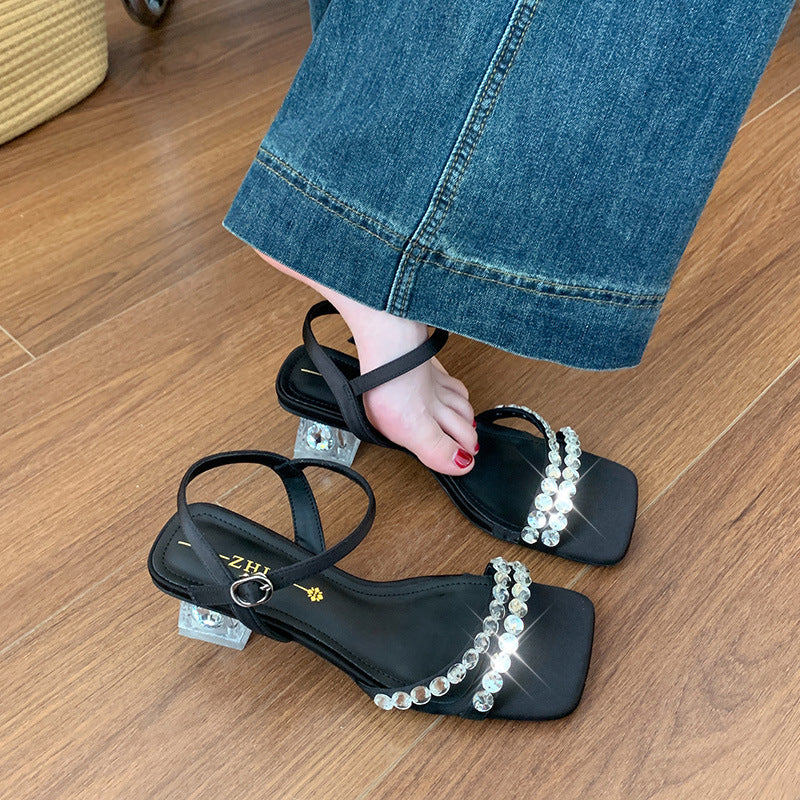 Women's Summer Fairy Style Chunky Fat Feet Heels