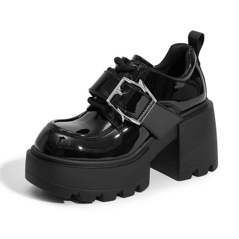 Women's Spring Chunky British Style Height Increasing Loafers