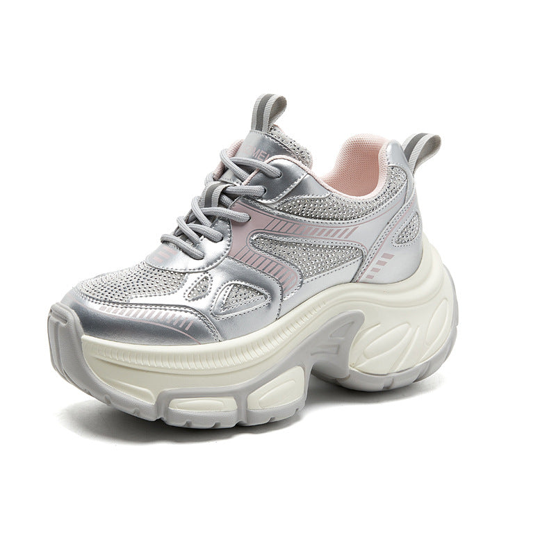 Women's Dad Summer Breathable Explosion Height Increasing Insole Mesh Casual Shoes