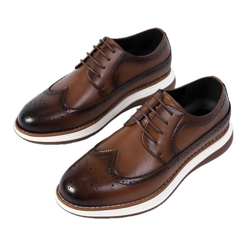 Men's Fashionable Four High-quality Platform Comfortable Men's Business Leather Shoes