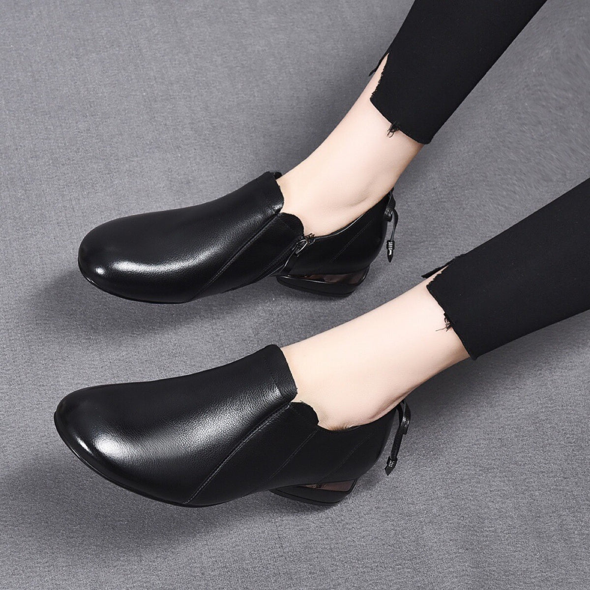 Women's Head Pumps Round High-cut Soft Bottom Mom Women's Casual Shoes