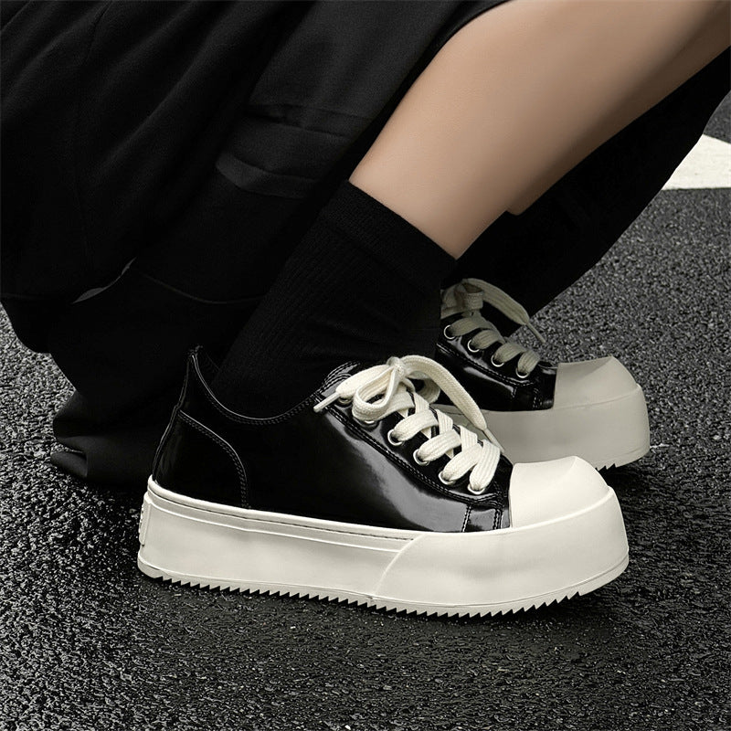 Men's Retro Couple Big Toe Spring Thick Sole Height Increasing Sneakers