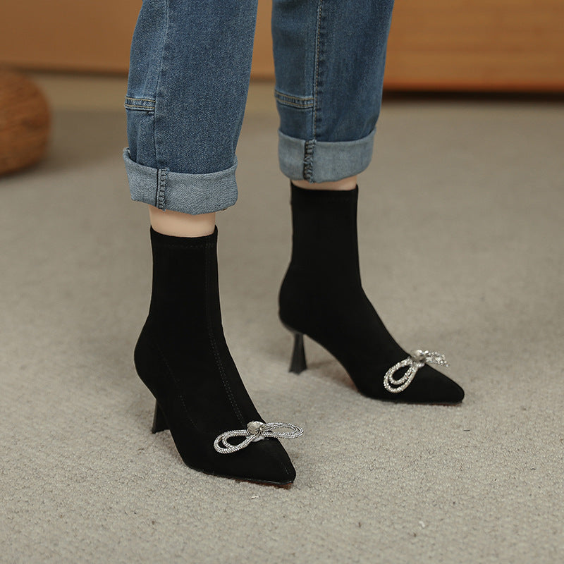 Women's Stretch High Large Size Pointed Temperament Boots