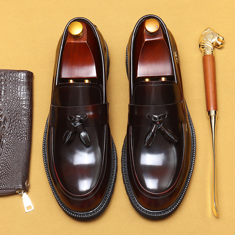 Men's Platform British Cowhide Inner Business Formal Men's Casual Leather Shoes