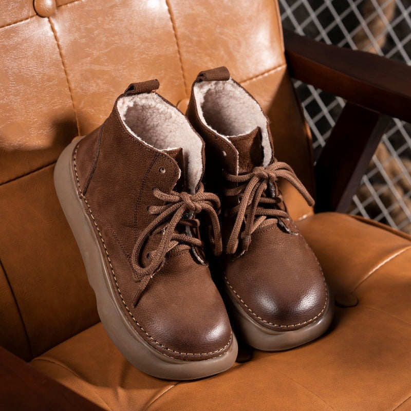 Women's Fleece Lining Short For Handmade Cotton Linen Boots