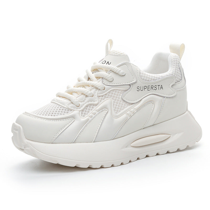 Genuine Mesh Surface Platform Height Increasing Casual Shoes