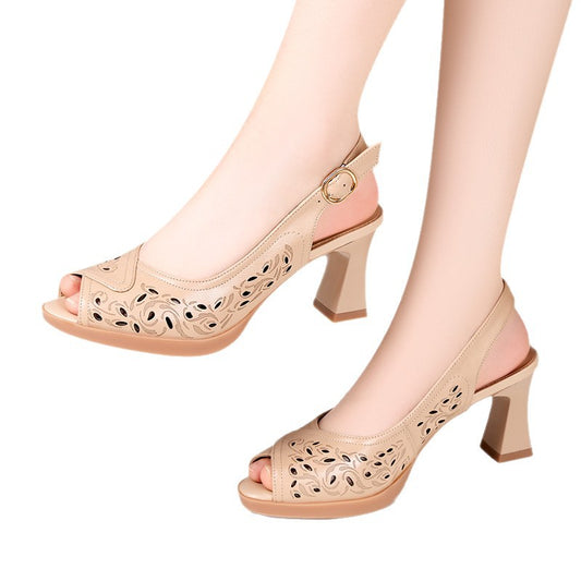 Women's Hollow Out Outer Wear Back Strap Heels