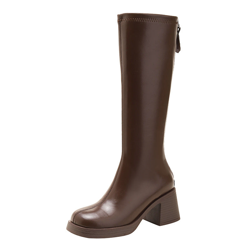 Children's Thick High-heeled Thigh Below The Knee Boots