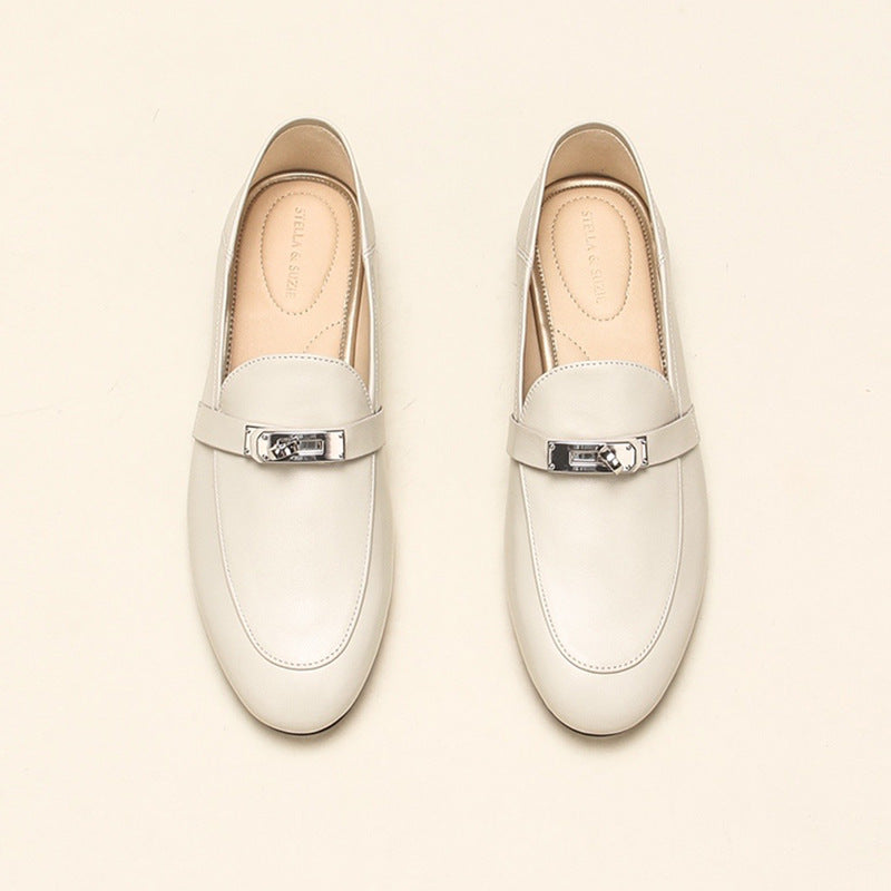 Buckle Pumps Female Minority Round Toe Flat Casual Shoes