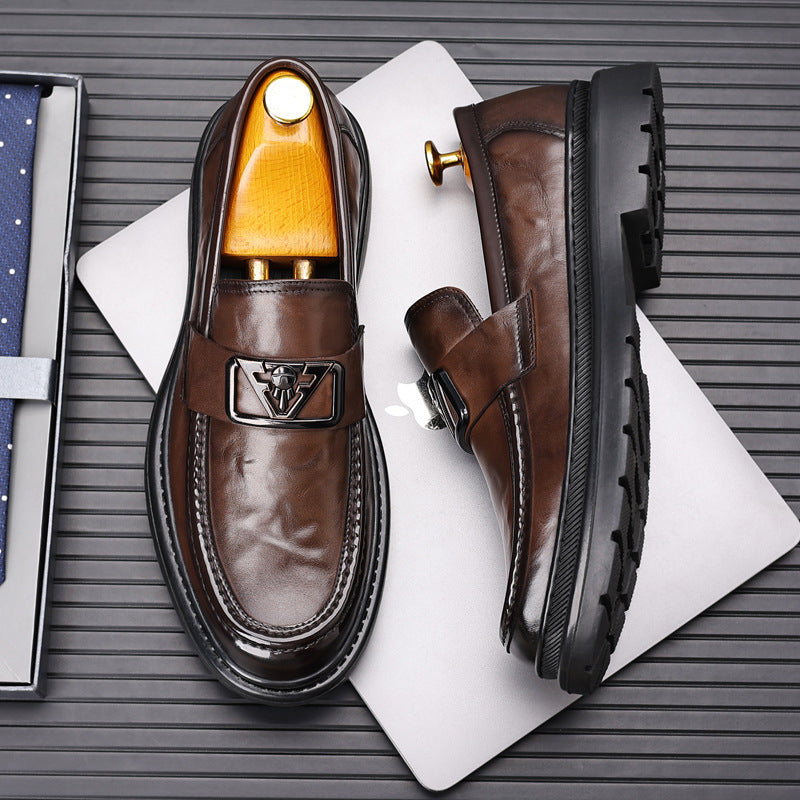 Men's Business Soft Bottom Breathable One Pedal Leather Shoes