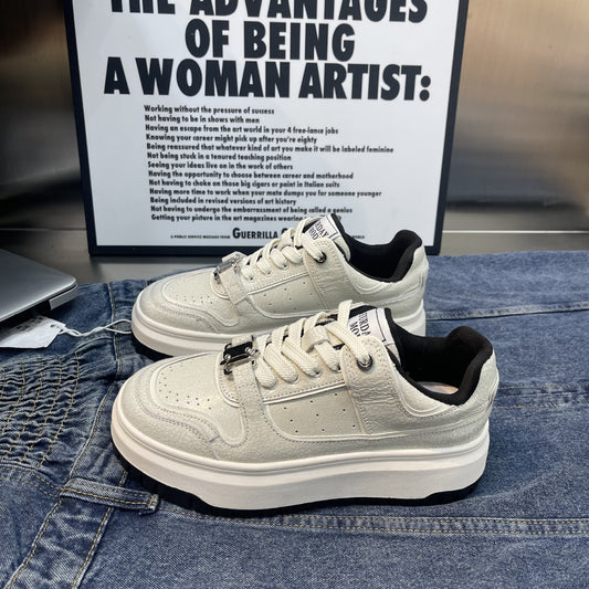 Women's Retro Spring Versatile Cracked Genuine Thick Casual Shoes