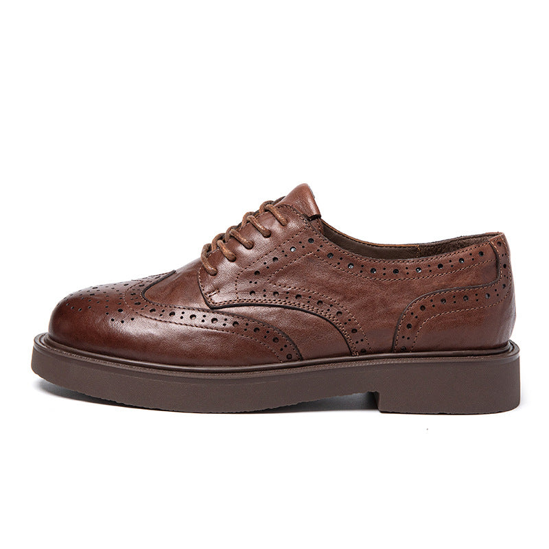 Women's Layer Cowhide Spring Genuine Soft Bottom Surface Loafers
