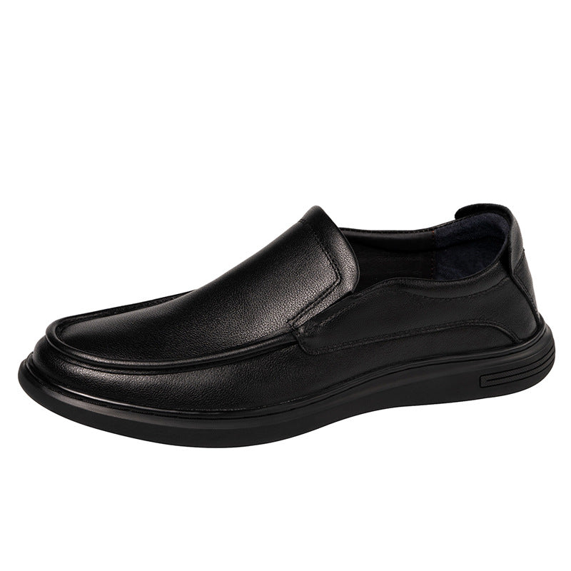 Men's Autumn Fashion Business British Round Toe Men's Casual Leather Shoes