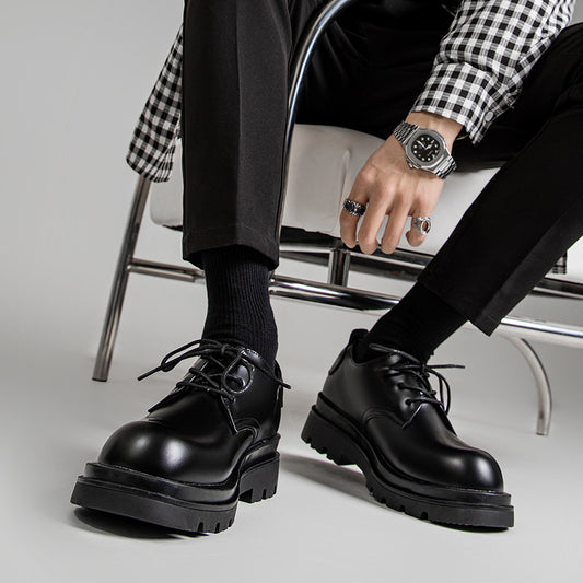 Men's British Style Black Business Formal Big Leather Shoes