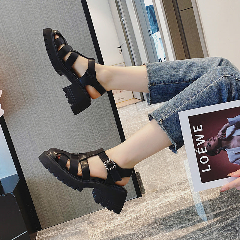 Women's Toe Summer Pitcher Plant Hollow Platform Heels