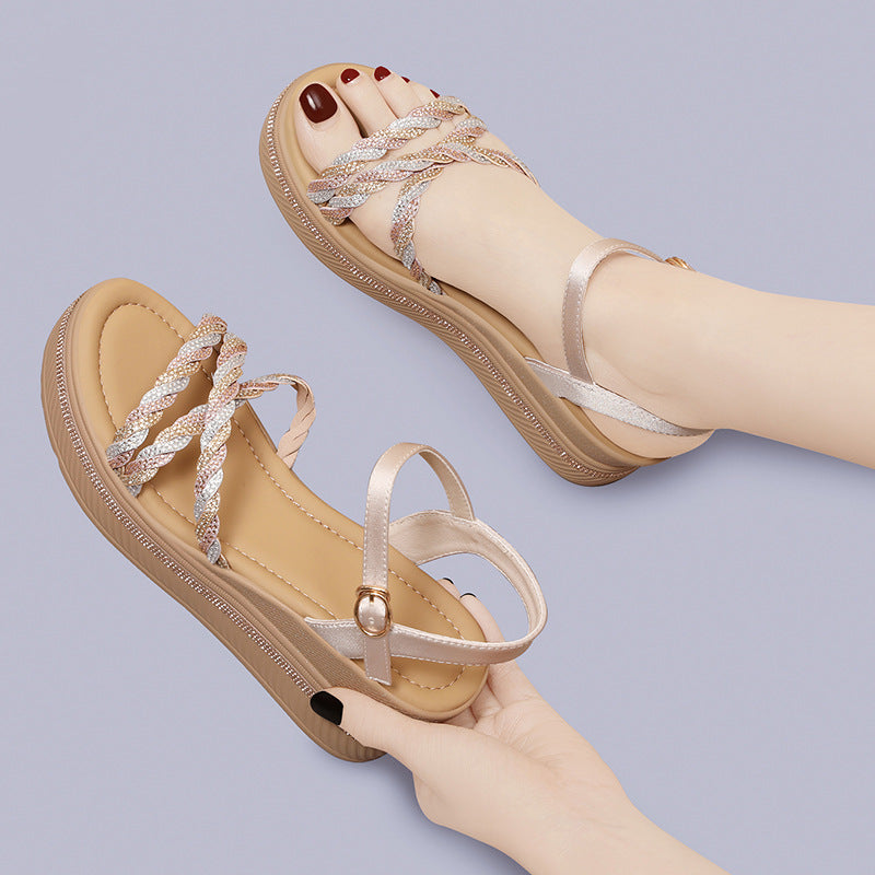 Women's Fashion Raise The Bottom High-heeled Strap Sandals