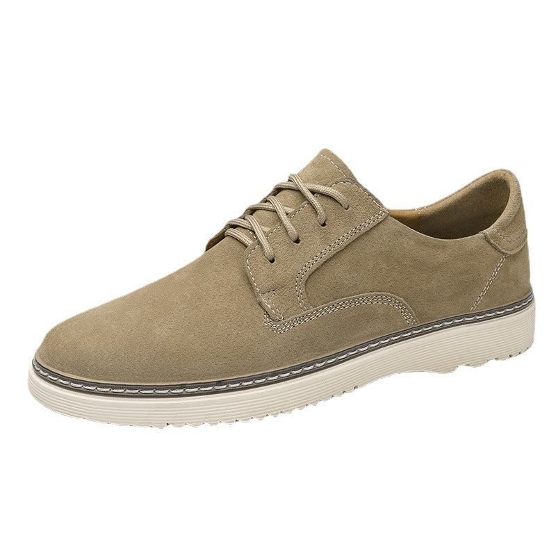 Men's Round Toe Pigskin Pumps Front Breathable Casual Shoes