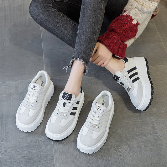 Women's German Training Spring White Small Skate Casual Shoes
