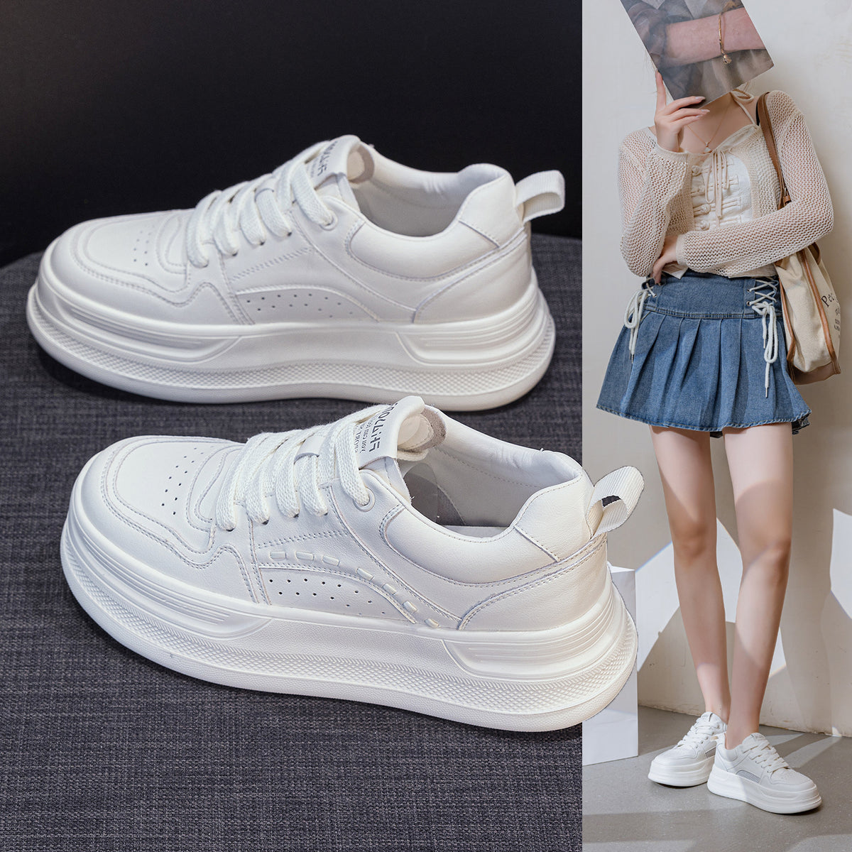 Autumn Soft Platform White Female Comfortable Women's Casual Shoes