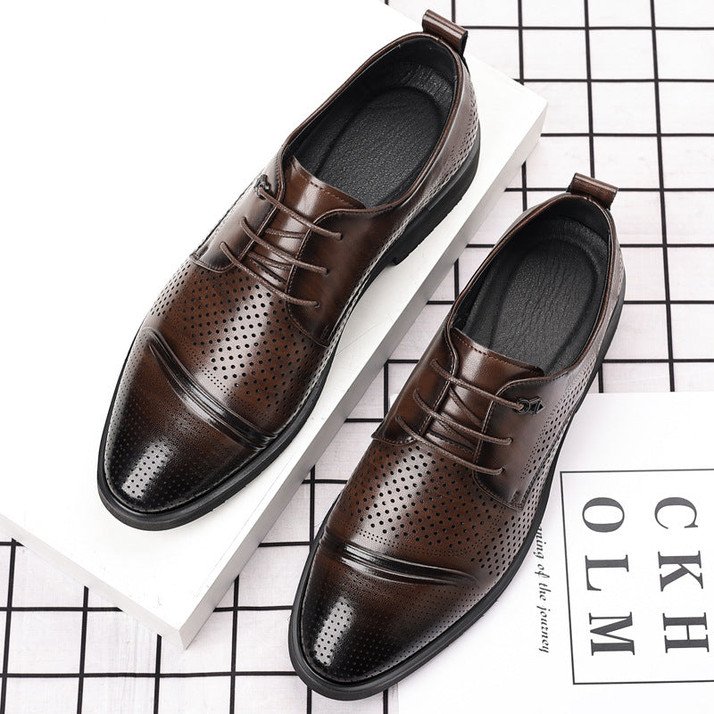 Men's Summer Plus Size Fashion Derby Business Leather Shoes
