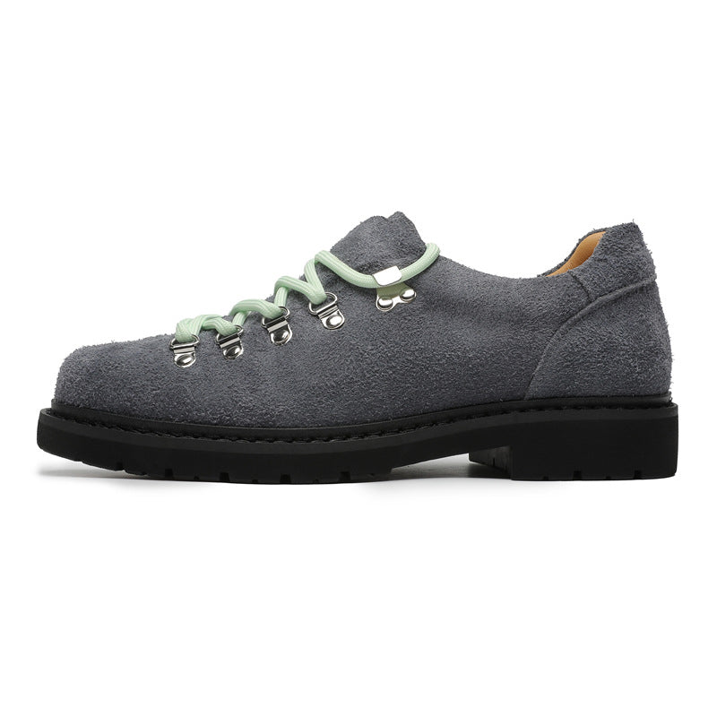 Thick Bottom Heighten British Style Retro Round Leather Shoes