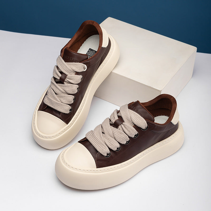 Men's Bread Spring Versatile Korean Style Platform Sneakers