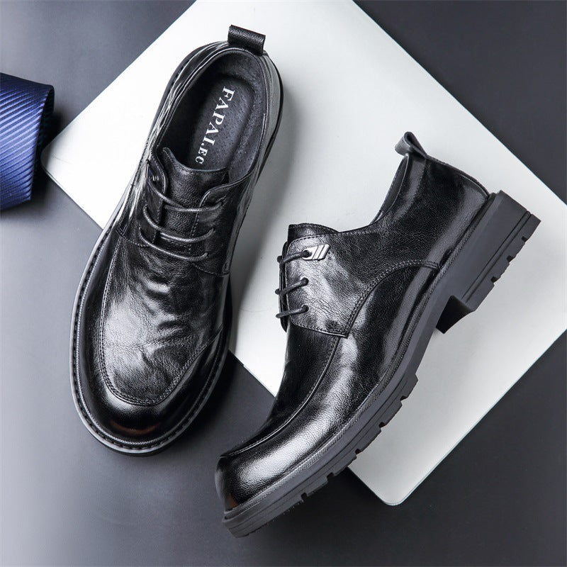 Men's Wear High-grade Authentic British Style Commuter Round Toe Leather Shoes
