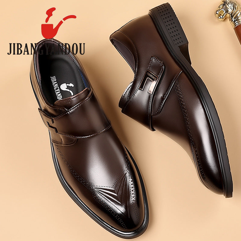 Pure Cattlehide Inside Real Insole Cowhide Male Soft Bottom Business Leather Shoes