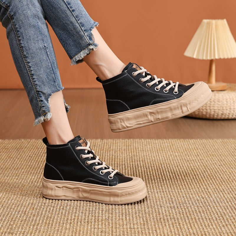 Women's Top White Genuine Made Korean Fairy Casual Shoes