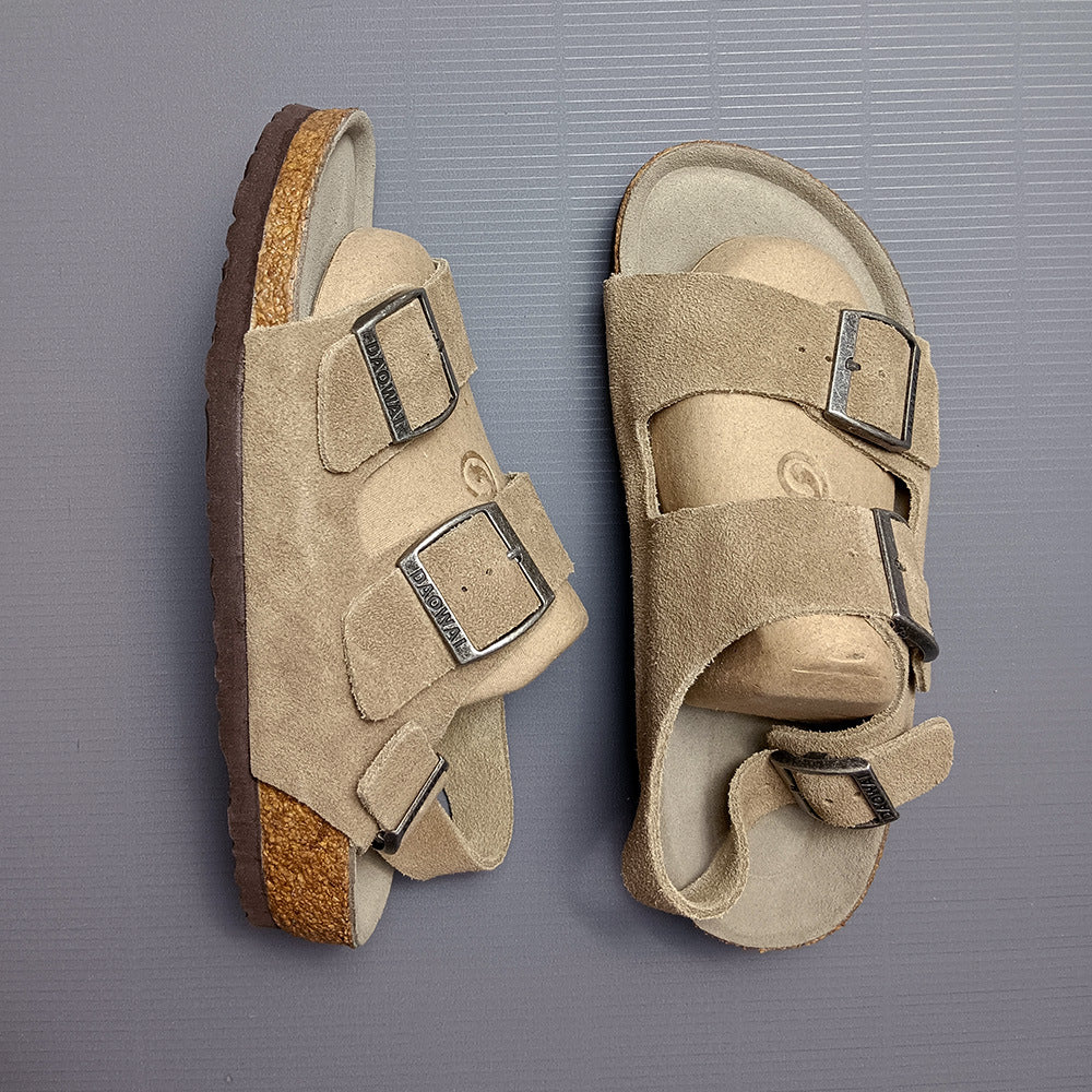 Women's & Men's Outside The Island Double Buckle Suede Sandals