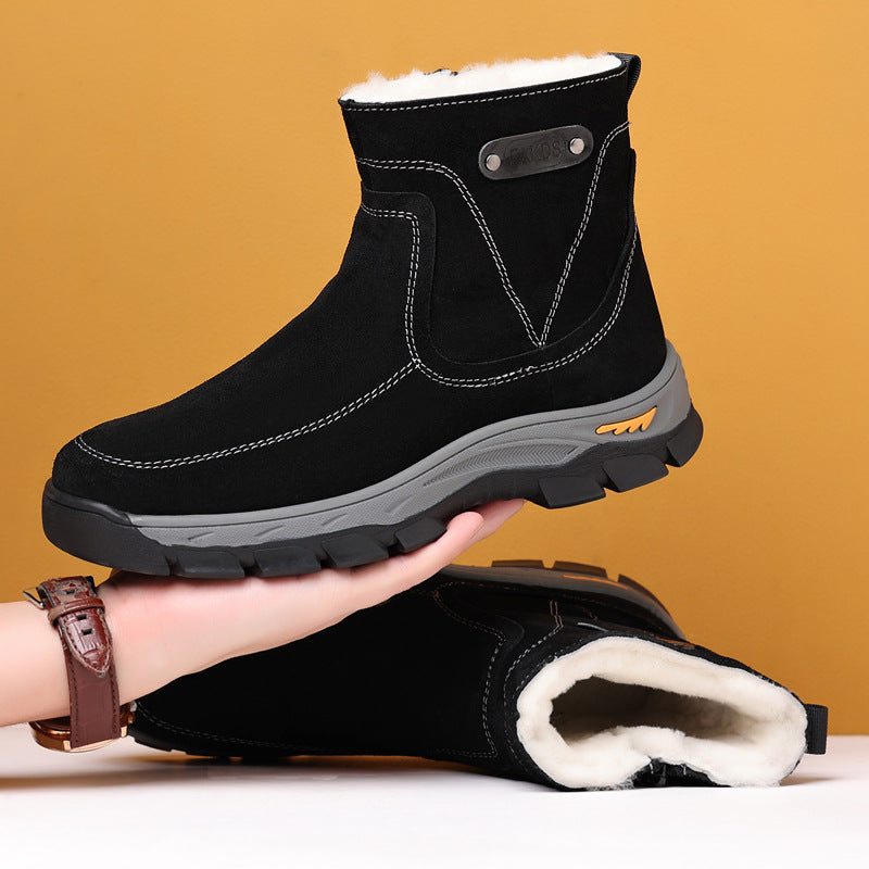 Men's Winter Genuine Fleece-lined Warm Wool Outdoor Men's Shoes