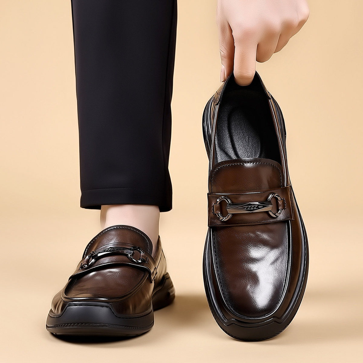 Men's Business Trendy Soft Bottom Surface Driving Slip-on Men's Casual Leather Shoes