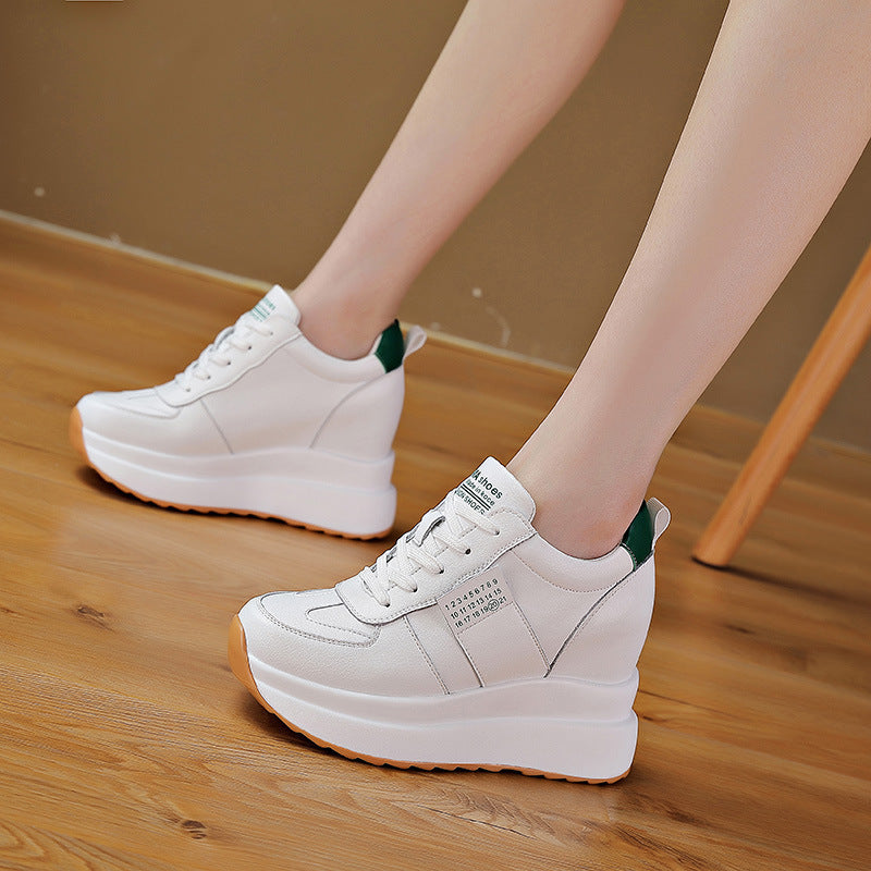 Women's Trendy Sunday Autumn Invisible Elevated Thick Sole Height Increasing White Men's Shoes