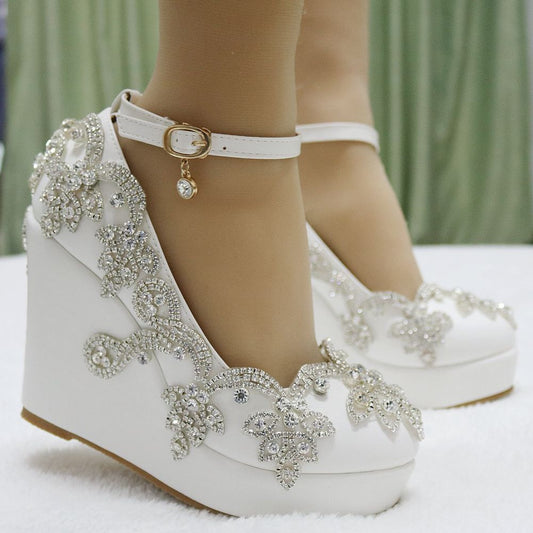 Women's Size Wedge Waterproof Platform Round Toe Casual Shoes