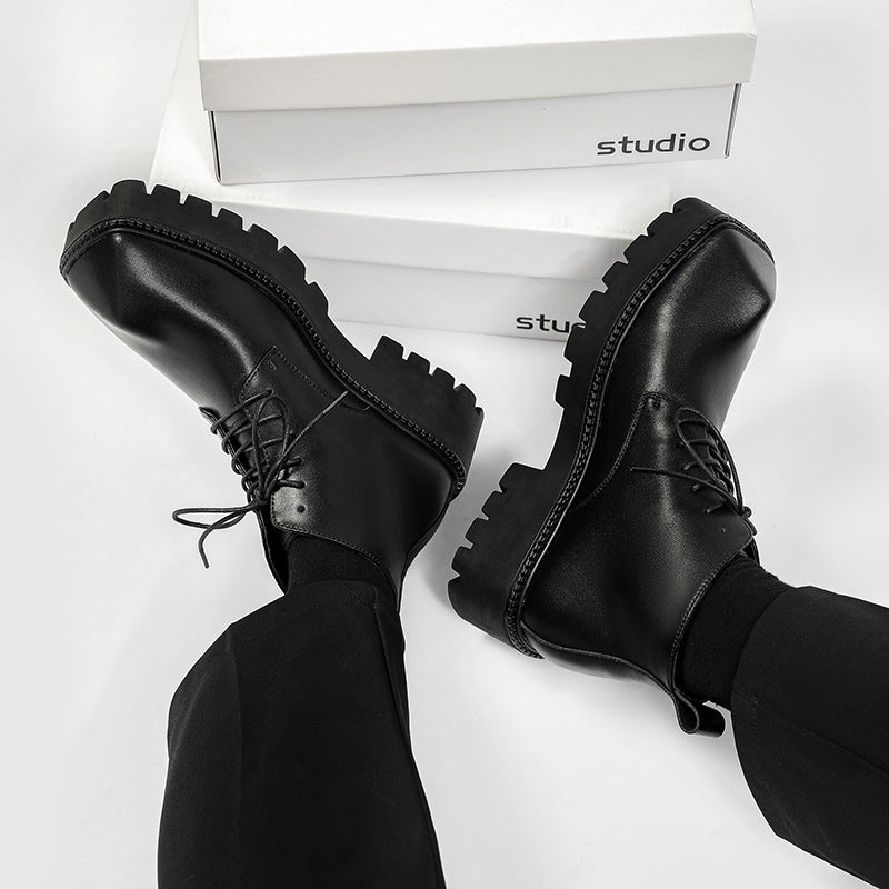 Men's British Style Thick Bottom Height Increasing Boots