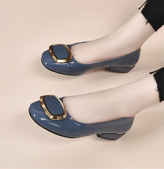 Women's Summer Patent Shallow Mouth Pointed Toe Casual Shoes