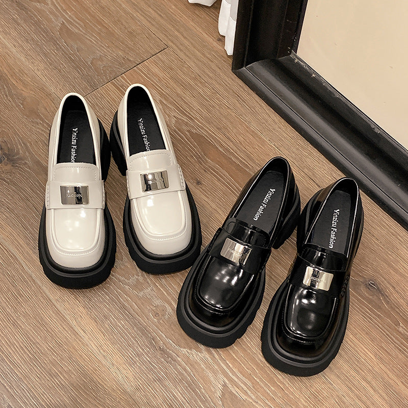 Women's Genuine Platform Slip-on Versatile British College Loafers