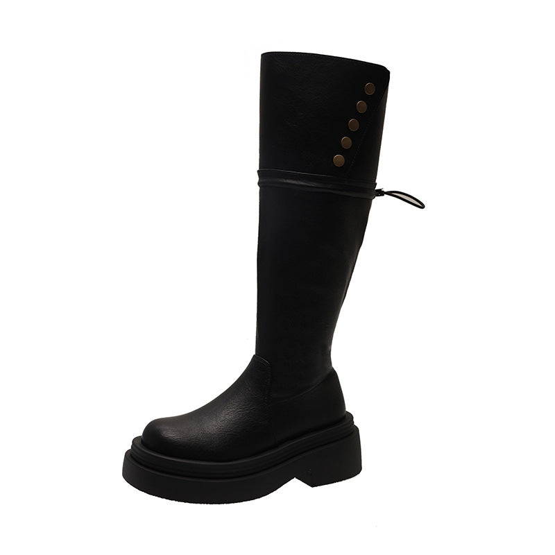 Small Chunky Below The Knee Two-way Wear Heels