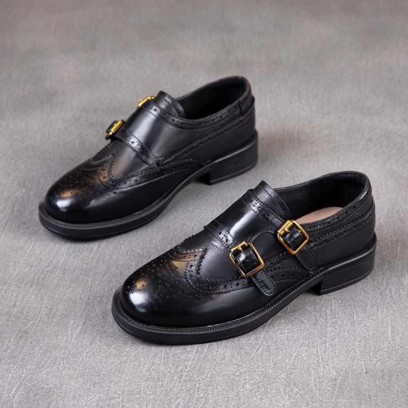 Women's First Layer Cowhide Flat Soft Bottom Loafers