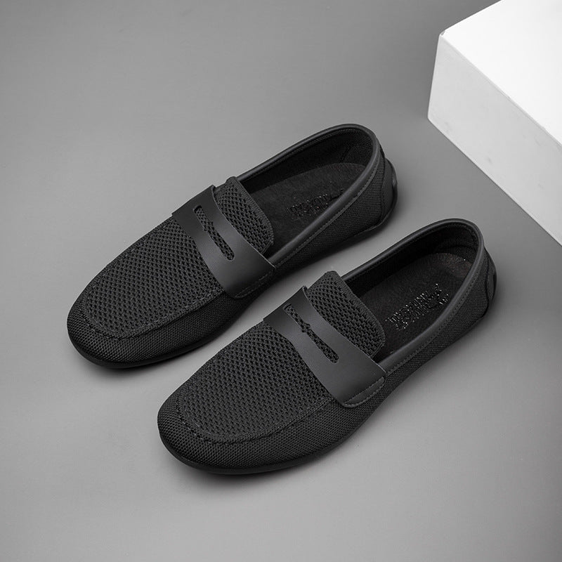 Men's Fashion Breathable Slip-on Soft Bottom Mesh Canvas Shoes