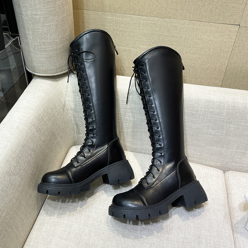Women's Knight High Shorty Long Below The Knee Boots