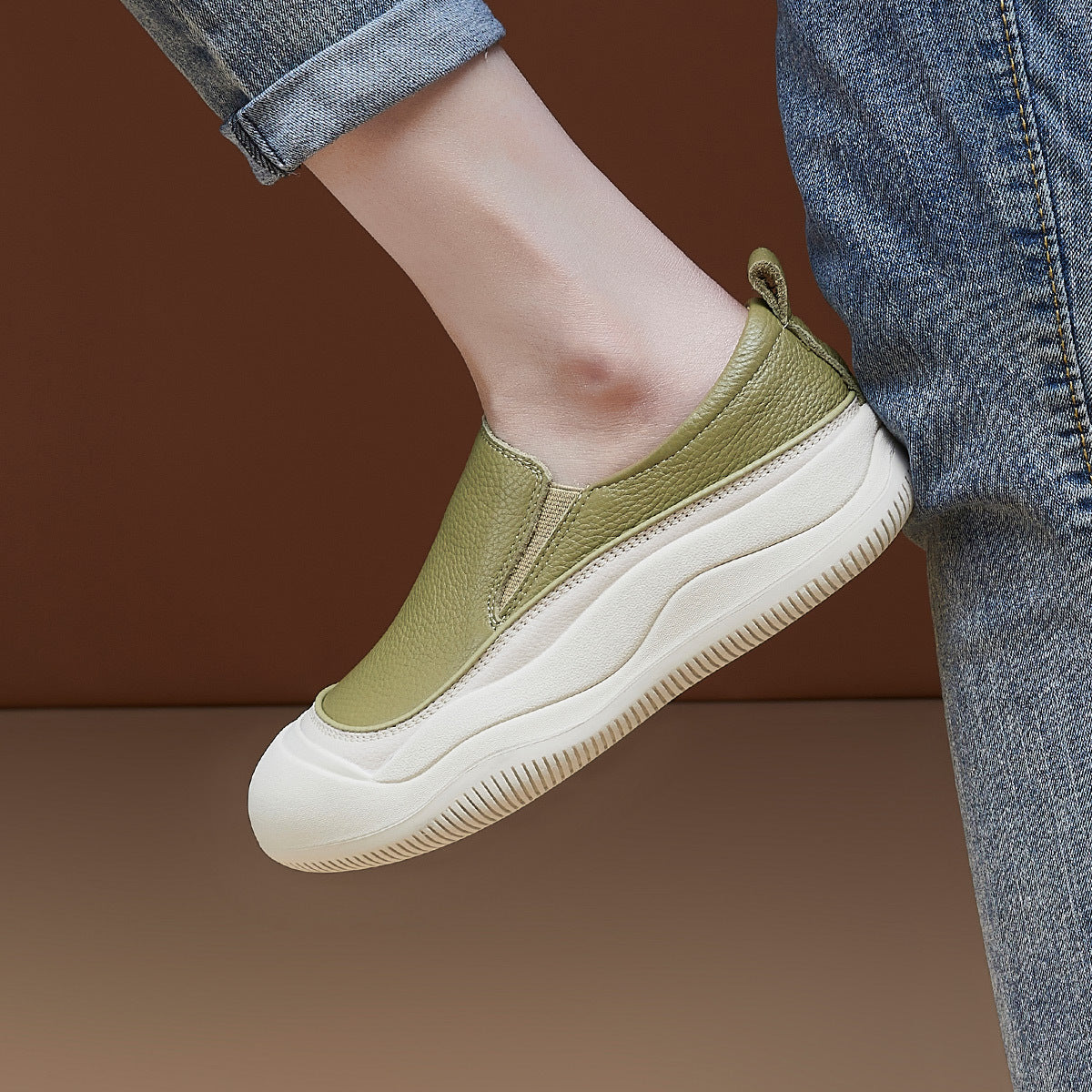 Women's First Layer Cowhide Spring Sports Style Comfortable Women's Shoes