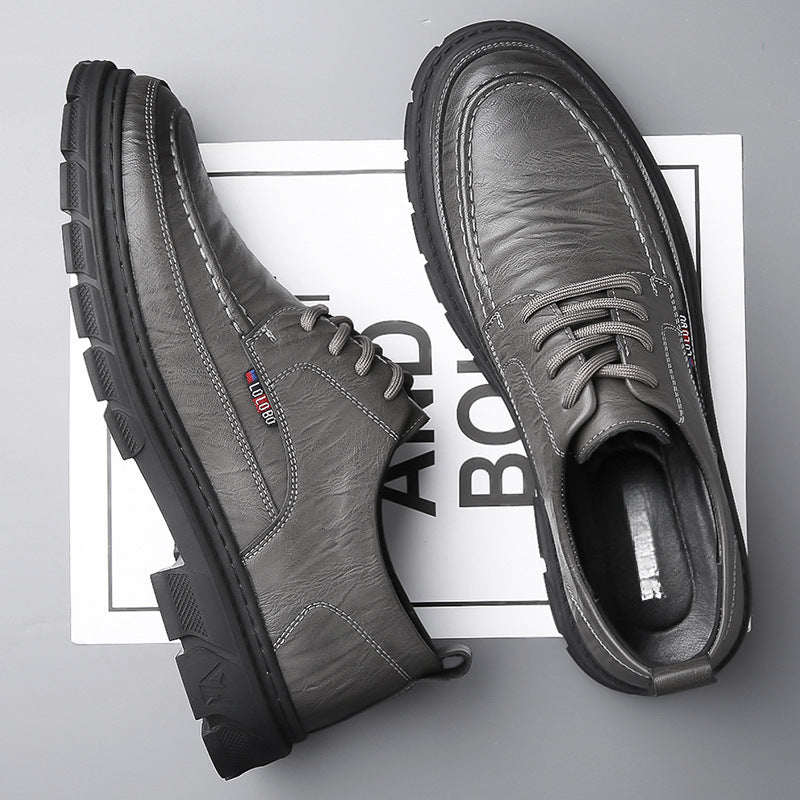 Men's Full Cowhide Star Toe Breathable Increased Men's Shoes
