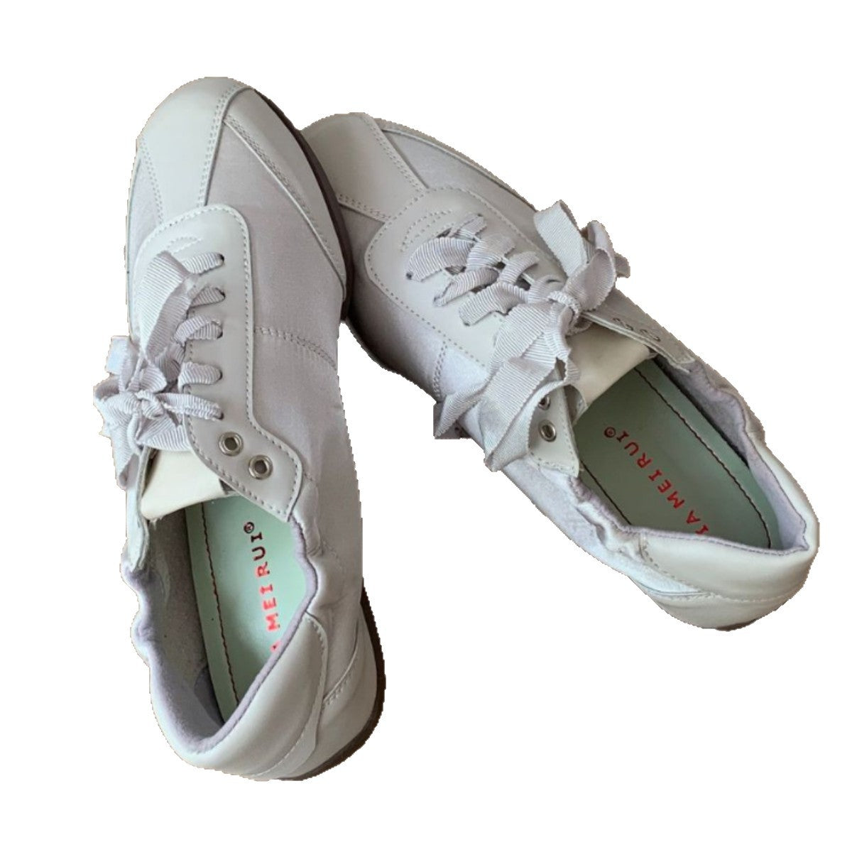 Women's Sweet Round Head Satin Board Bow Women's Sports Shoes