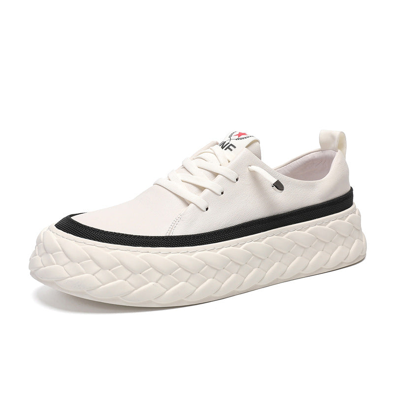 Men's Authentic Comfortable Breathable Increased Wearable Korean Style White Sneakers